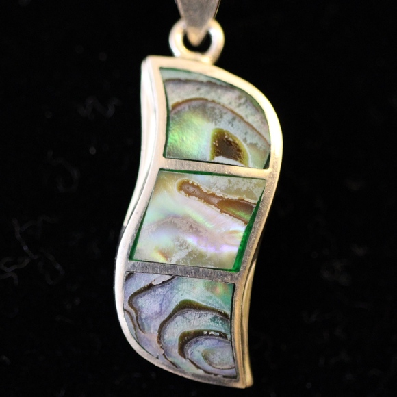 Sterling Silver 925 Abalone Pendant Chain - Picture 1 of 8